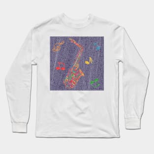 Mosaic tiles saxophone Long Sleeve T-Shirt